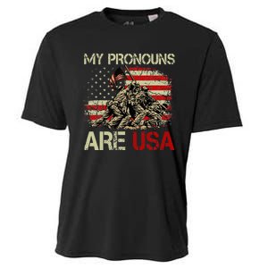 My Pronouns Are Usa 4th Of July American Flag Tie Dye Cooling Performance Crew T-Shirt