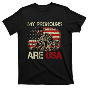 My Pronouns Are Usa 4th Of July American Flag Tie Dye T-Shirt