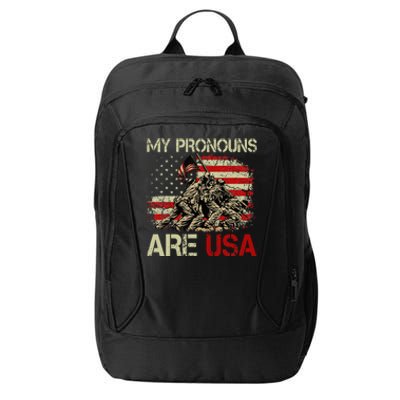 My Pronouns Are Usa 4th Of July American Flag Tie Dye City Backpack