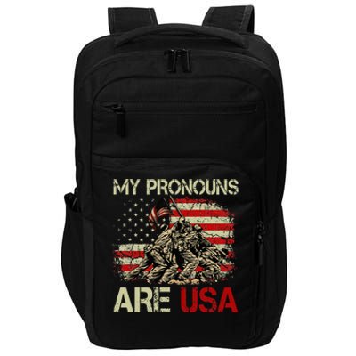 My Pronouns Are Usa 4th Of July American Flag Tie Dye Impact Tech Backpack