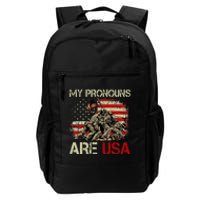 My Pronouns Are Usa 4th Of July American Flag Tie Dye Daily Commute Backpack