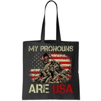 My Pronouns Are Usa 4th Of July American Flag Tie Dye Tote Bag