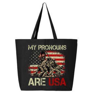 My Pronouns Are Usa 4th Of July American Flag Tie Dye 25L Jumbo Tote