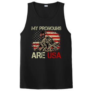 My Pronouns Are Usa 4th Of July American Flag Tie Dye PosiCharge Competitor Tank