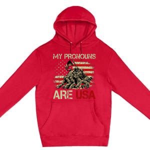 My Pronouns Are Usa 4th Of July American Flag Tie Dye Premium Pullover Hoodie