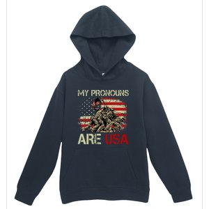 My Pronouns Are Usa 4th Of July American Flag Tie Dye Urban Pullover Hoodie