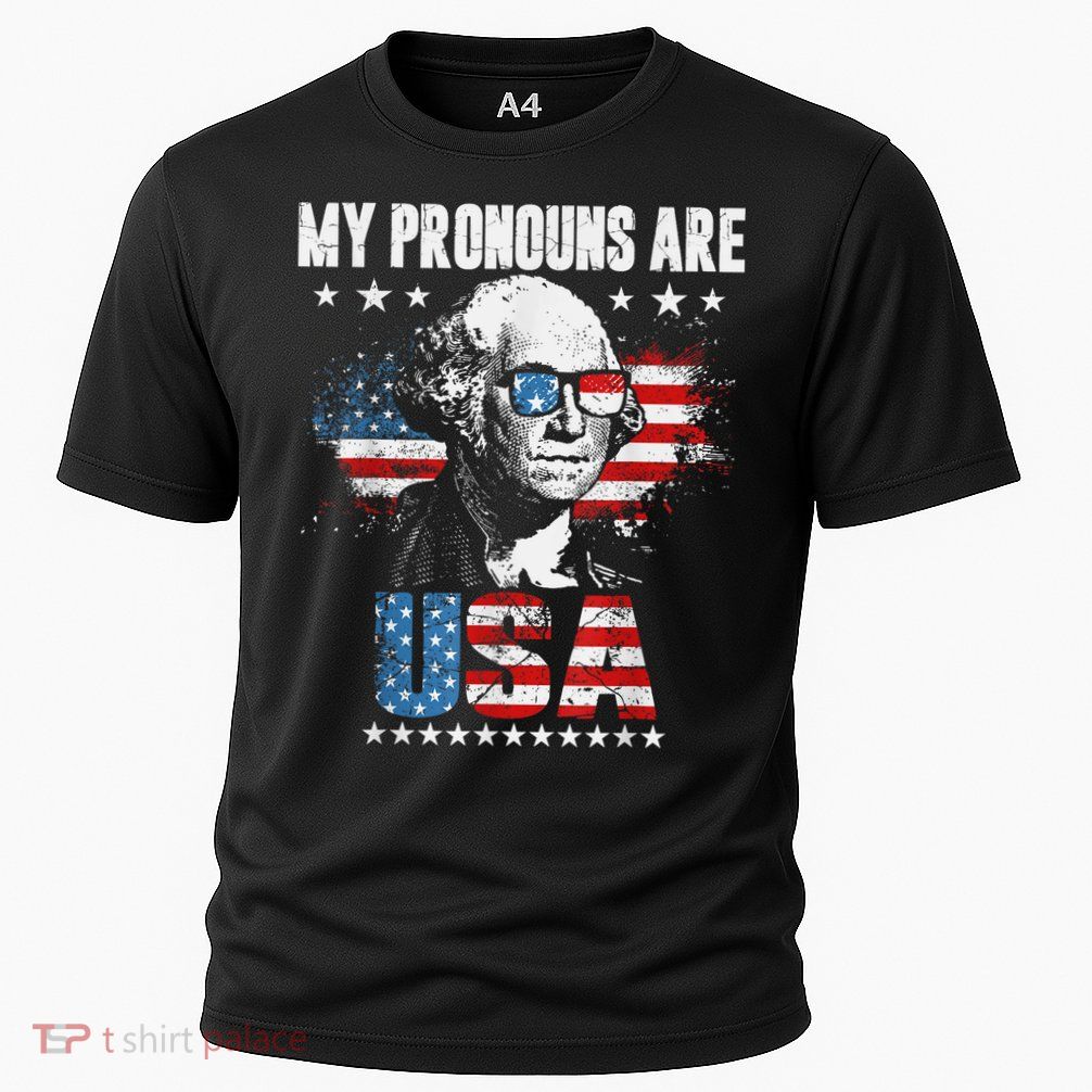 My Pronouns Are USA George Washington 4th Of July US American Flag Performance Shirt