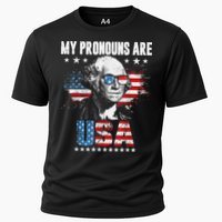 My Pronouns Are USA George Washington 4th Of July US American Flag Cooling Performance Crew T-Shirt