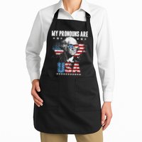 My Pronouns Are USA George Washington 4th Of July US American Flag Apron
