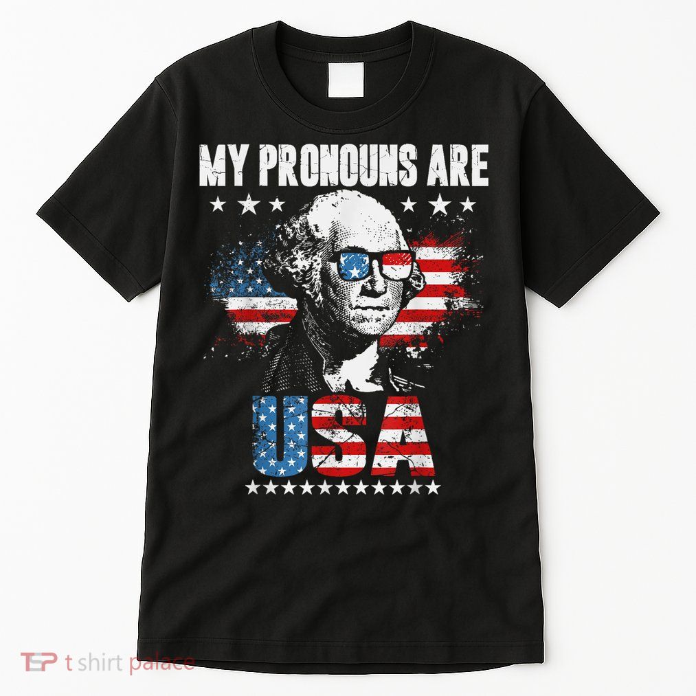 My Pronouns Are USA George Washington 4th Of July US American Flag Tall T-Shirt