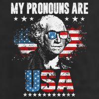 My Pronouns Are USA George Washington 4th Of July US American Flag Adult Drive Performance Visor