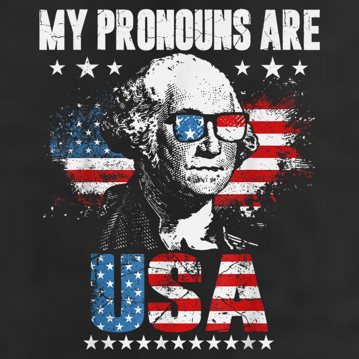 My Pronouns Are USA George Washington 4th Of July US American Flag Adult Drive Performance Visor
