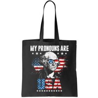 My Pronouns Are USA George Washington 4th Of July US American Flag Bag