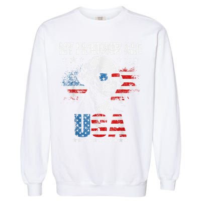 My Pronouns Are USA George Washington 4th Of July US American Flag Garment-Dyed Sweatshirt