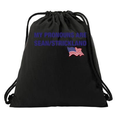 My Pronouns Are Sean Strickland Drawstring Bag