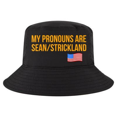 My Pronouns Are Sean / Strickland America Flag Cool Comfort Performance Bucket Hat