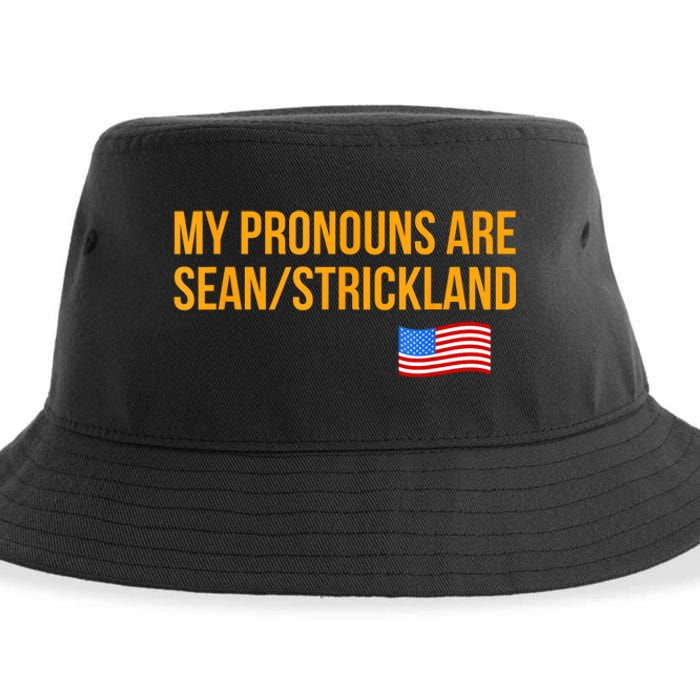 My Pronouns Are Sean / Strickland America Flag Sustainable Bucket Hat