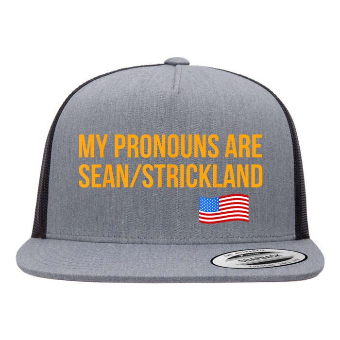 My Pronouns Are Sean / Strickland America Flag Flat Bill Trucker Hat