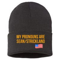 My Pronouns Are Sean / Strickland America Flag Sustainable Knit Beanie