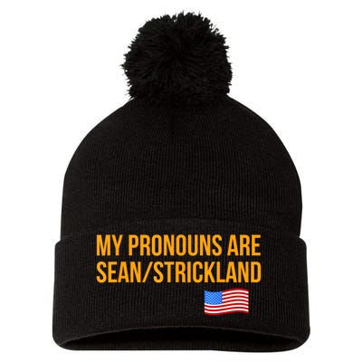 My Pronouns Are Sean / Strickland America Flag Pom Pom 12in Knit Beanie