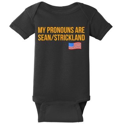 My Pronouns Are Sean / Strickland America Flag Baby Bodysuit