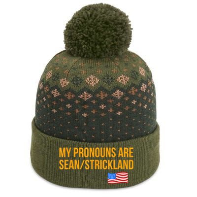 My Pronouns Are Sean / Strickland America Flag The Baniff Cuffed Pom Beanie