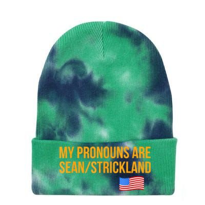 My Pronouns Are Sean / Strickland America Flag Tie Dye 12in Knit Beanie