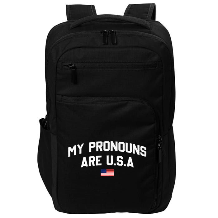 My Pronouns Are USA American Flag 4th Of July Impact Tech Backpack