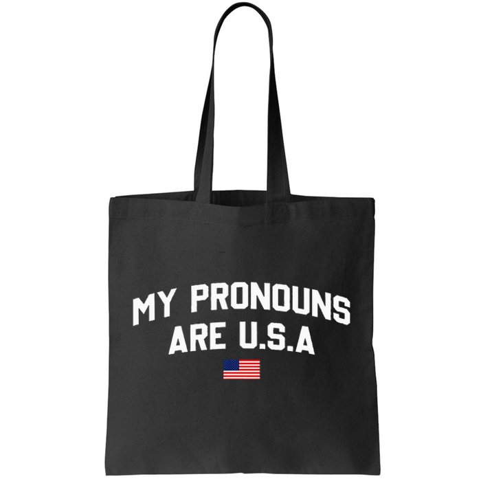 My Pronouns Are USA American Flag 4th Of July Tote Bag