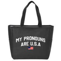 My Pronouns Are USA American Flag 4th Of July Zip Tote Bag