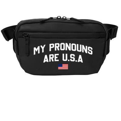 My Pronouns Are USA American Flag 4th Of July Crossbody Pack