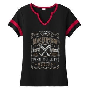 Machinist Patriotic American 100 Proof Ladies Halftime Notch Neck Tee