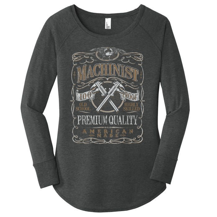 Machinist Patriotic American 100 Proof Women's Perfect Tri Tunic Long Sleeve Shirt