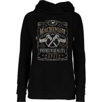 Machinist Patriotic American 100 Proof Womens Funnel Neck Pullover Hood