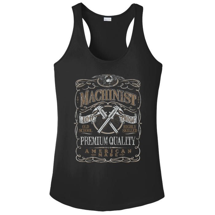 Machinist Patriotic American 100 Proof Ladies PosiCharge Competitor Racerback Tank