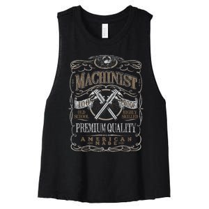 Machinist Patriotic American 100 Proof Women's Racerback Cropped Tank