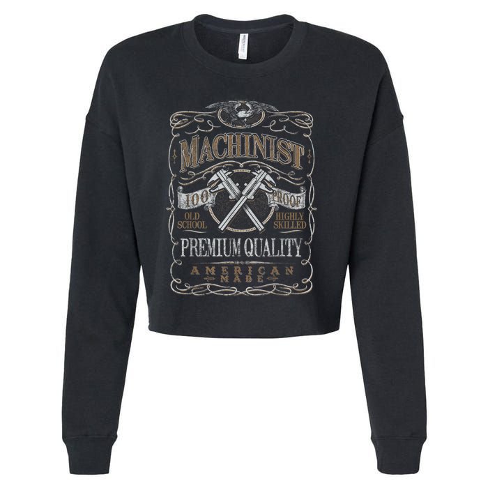 Machinist Patriotic American 100 Proof Cropped Pullover Crew