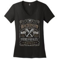 Machinist Patriotic American 100 Proof Women's V-Neck T-Shirt