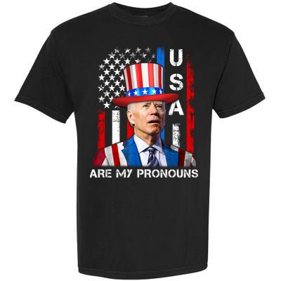 My Pronouns Are USA Joe Biden 4th Of July US American Flag Garment-Dyed Heavyweight T-Shirt