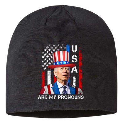 My Pronouns Are USA Joe Biden 4th Of July US American Flag Sustainable Beanie