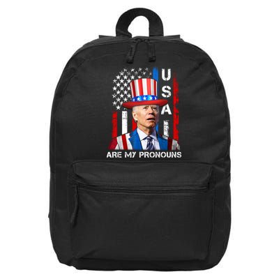 My Pronouns Are USA Joe Biden 4th Of July US American Flag 16 in Basic Backpack