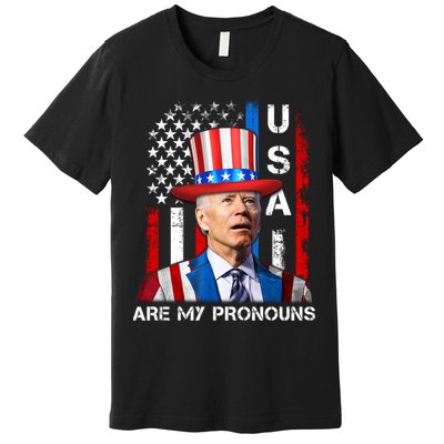 My Pronouns Are USA Joe Biden 4th Of July US American Flag Premium T-Shirt