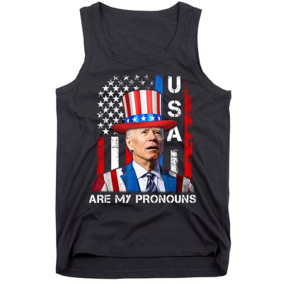 My Pronouns Are USA Joe Biden 4th Of July US American Flag Tank Top