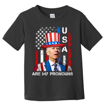 My Pronouns Are USA Joe Biden 4th Of July US American Flag Toddler T-Shirt