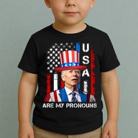 My Pronouns Are USA Joe Biden 4th Of July US American Flag Toddler T-Shirt