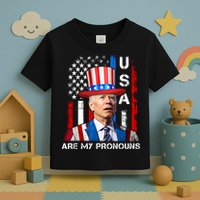My Pronouns Are USA Joe Biden 4th Of July US American Flag Toddler T-Shirt