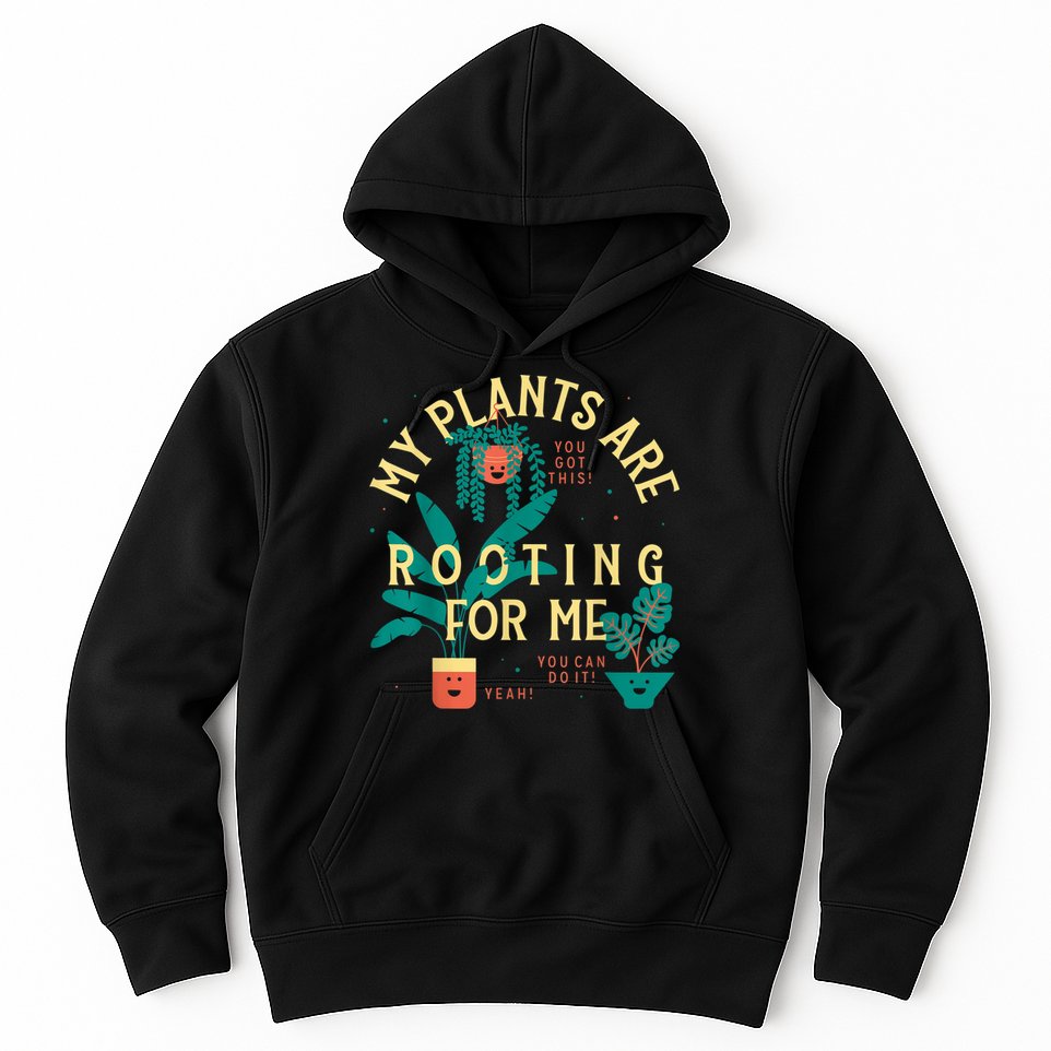 My Plants Are Rooting For Me Plant Funny Gift Funny Gardener Gardening Hoodie