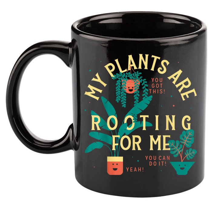 My Plants Are Rooting For Me Plant Funny Gift Funny Gardener Gardening 11oz C Handle Ceramic Mug