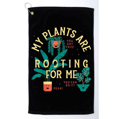 My Plants Are Rooting For Me Plant Funny Gift Funny Gardener Gardening Golf Towel