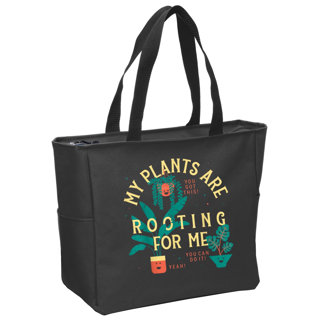 My Plants Are Rooting For Me Plant Funny Gift Funny Gardener Gardening Zip Tote Bag